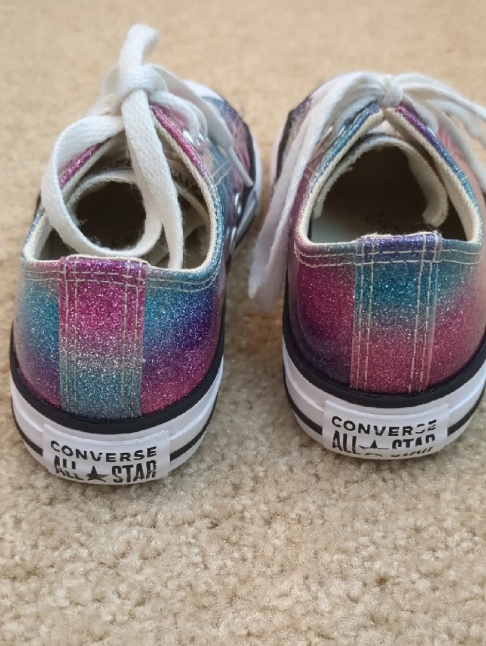 Converse Kids Glitter Ombre Low-Top Sneakers in Pink, Purple & Blue